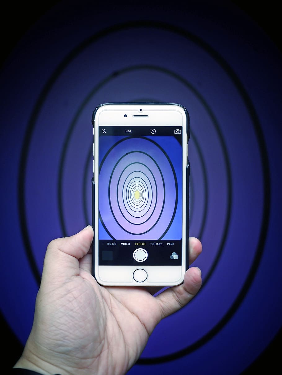 hand, palm, mobile, phone, camera, blue, photography, gadget HD wallpaper