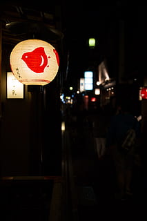 white and red pendant lamp, shallow focus photography of white paper lantern HD wallpaper