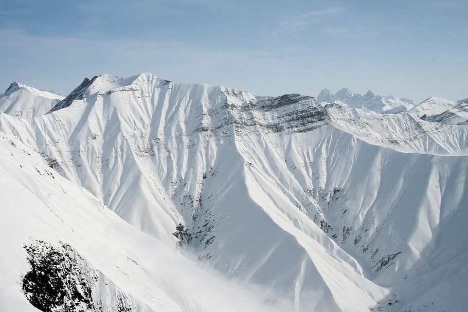 landscape photography of mountains, range, snow, wild, wilderness HD wallpaper