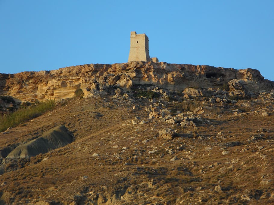Light, Lighting, abendstimmung, watchtower, rock, rocky, guard HD wallpaper
