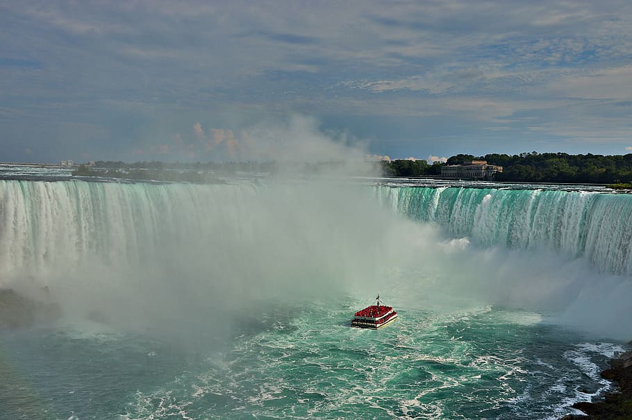 Niagara Falls, Boot, Water Masses, canada, spray, nature, day HD wallpaper