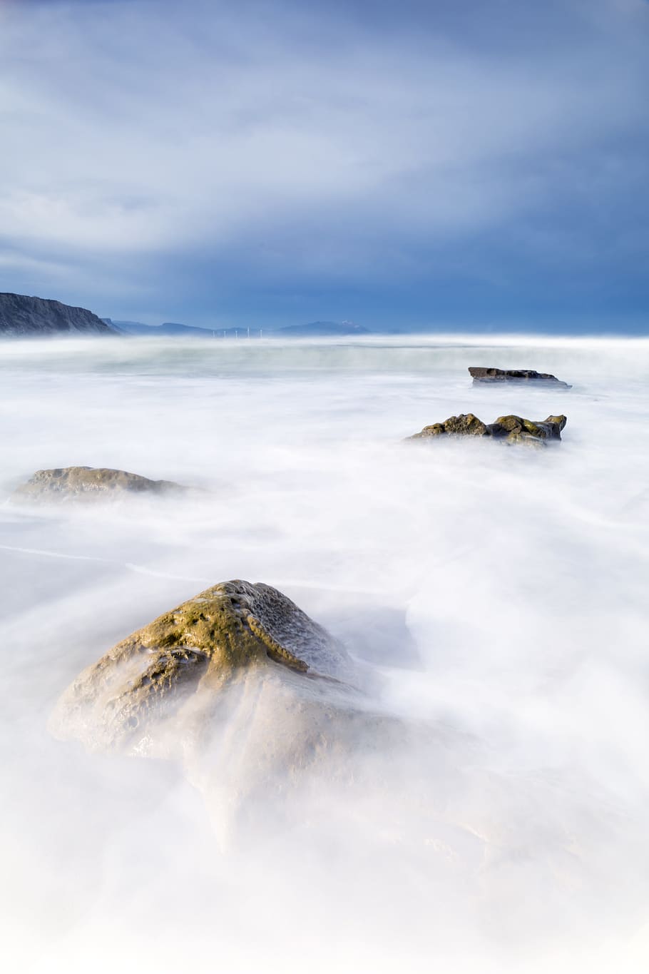 basque country, beach, foam, cloud - sky, sea, water, scenics - nature HD wallpaper