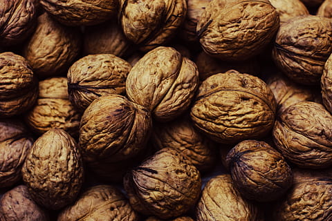 nuts, walnuts, food, food and drink, full frame, backgrounds HD wallpaper