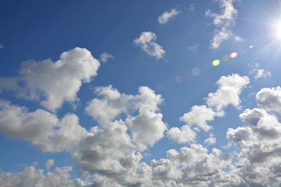 Wide Angle White Cloud On Blue Sky. Stock Photo, Picture and Royalty Free  Image. Image 62671644.