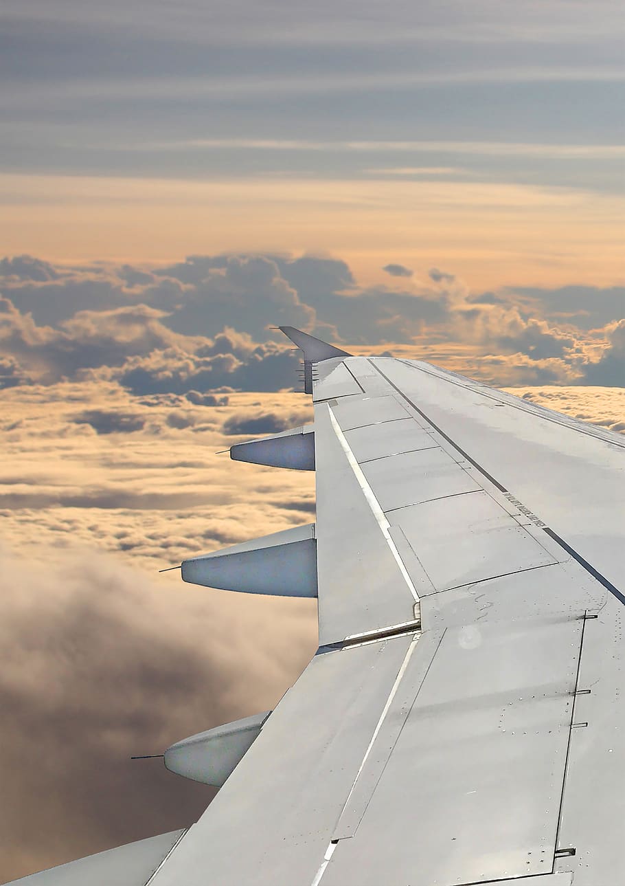 aircraft, flyer, flying, clouds, view, cloud - sky, airplane HD wallpaper
