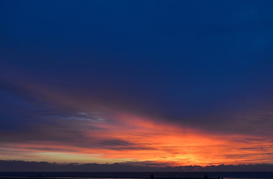 Beach, Sea, Clouds, Color, Mood, Evening, sunset, ocean, water HD wallpaper