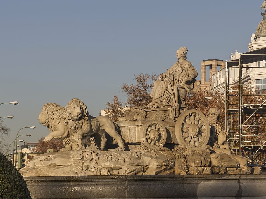 madrid, sources, cibeles, sculpture, art and craft, representation HD wallpaper
