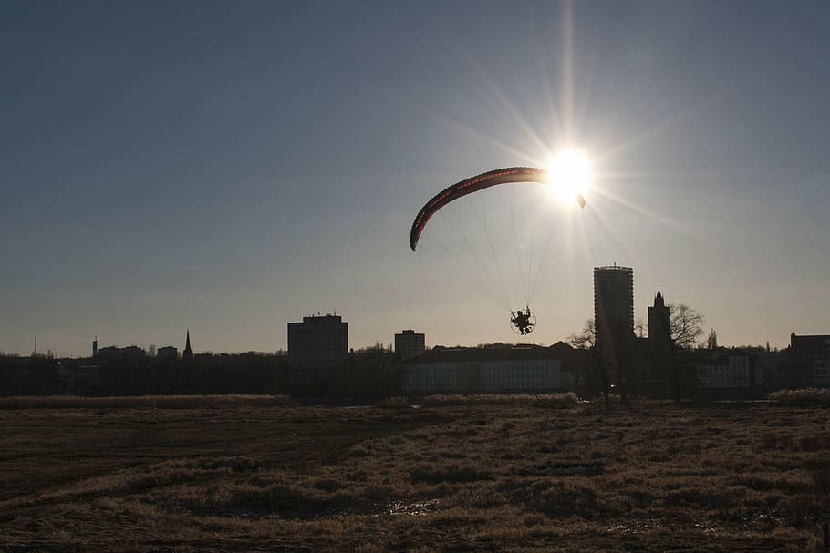słubice, sky, view, the sun, hang glider, the charm of the HD wallpaper