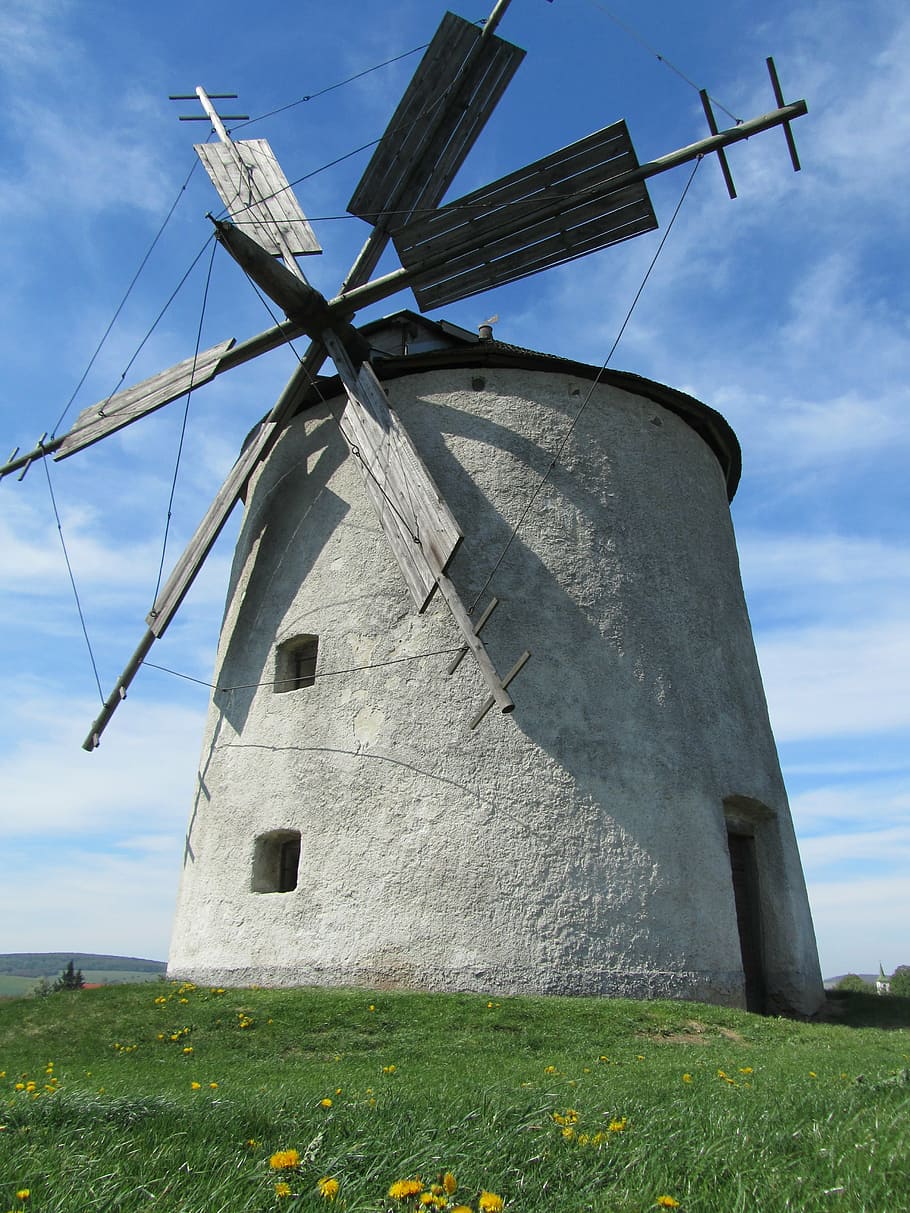 mill, windmill, throughout the windmill, wind turbine, wind power HD wallpaper