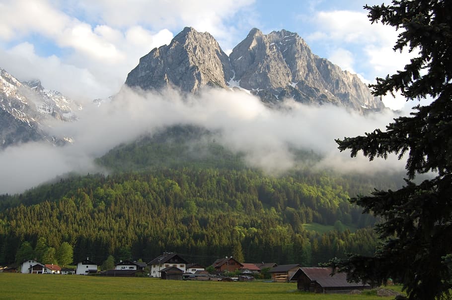 Alpine, Mountains, Nature, Clouds, grow stones, germany, landscape HD wallpaper