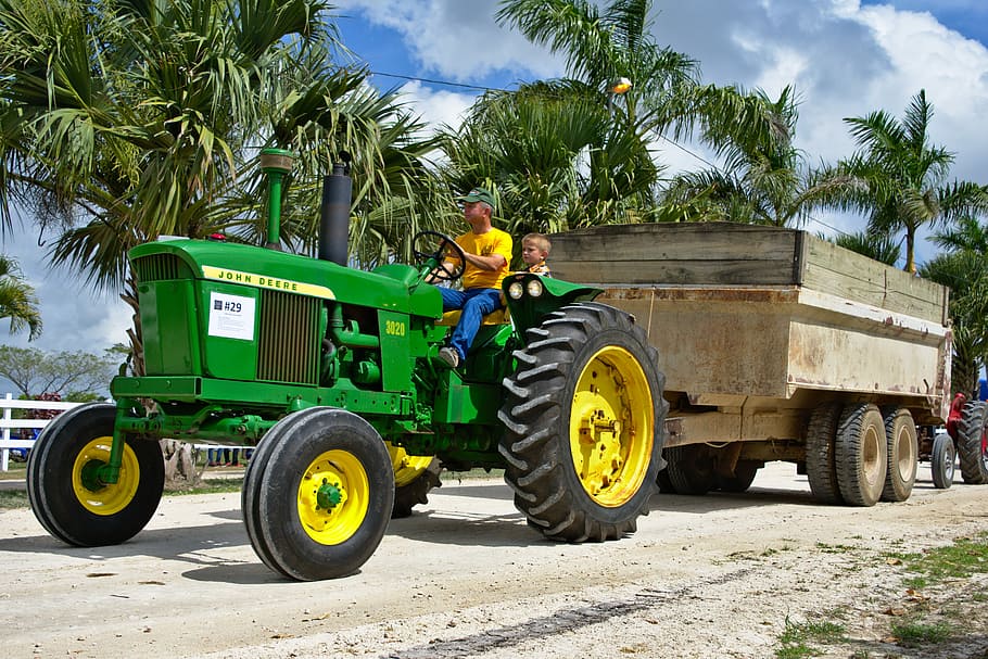 tractor, transportation system, vehicle, machine, wheel, trailer HD wallpaper