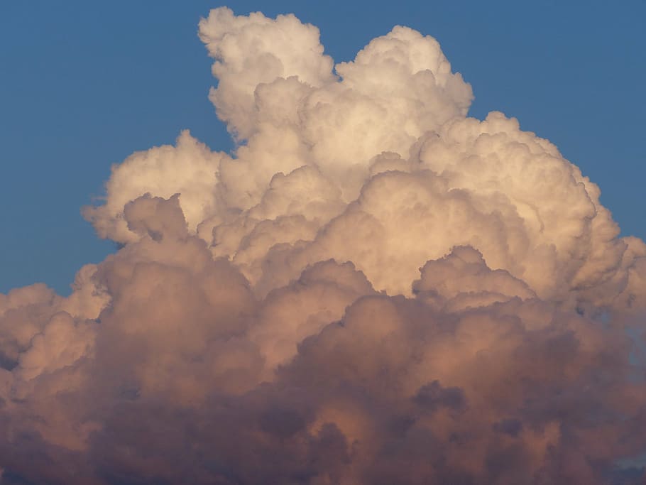 sky, cloud, blue, red, white, the sky, clouds form, dark clouds HD wallpaper