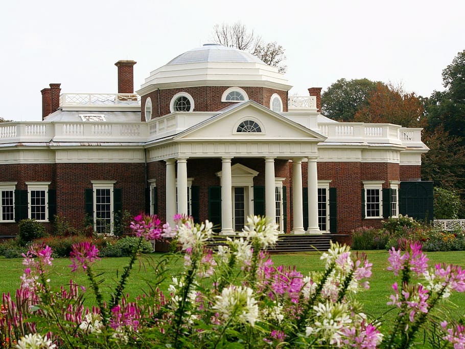 monticello, dome, presidential home, museum, nickle front, jefferson, HD wallpaper