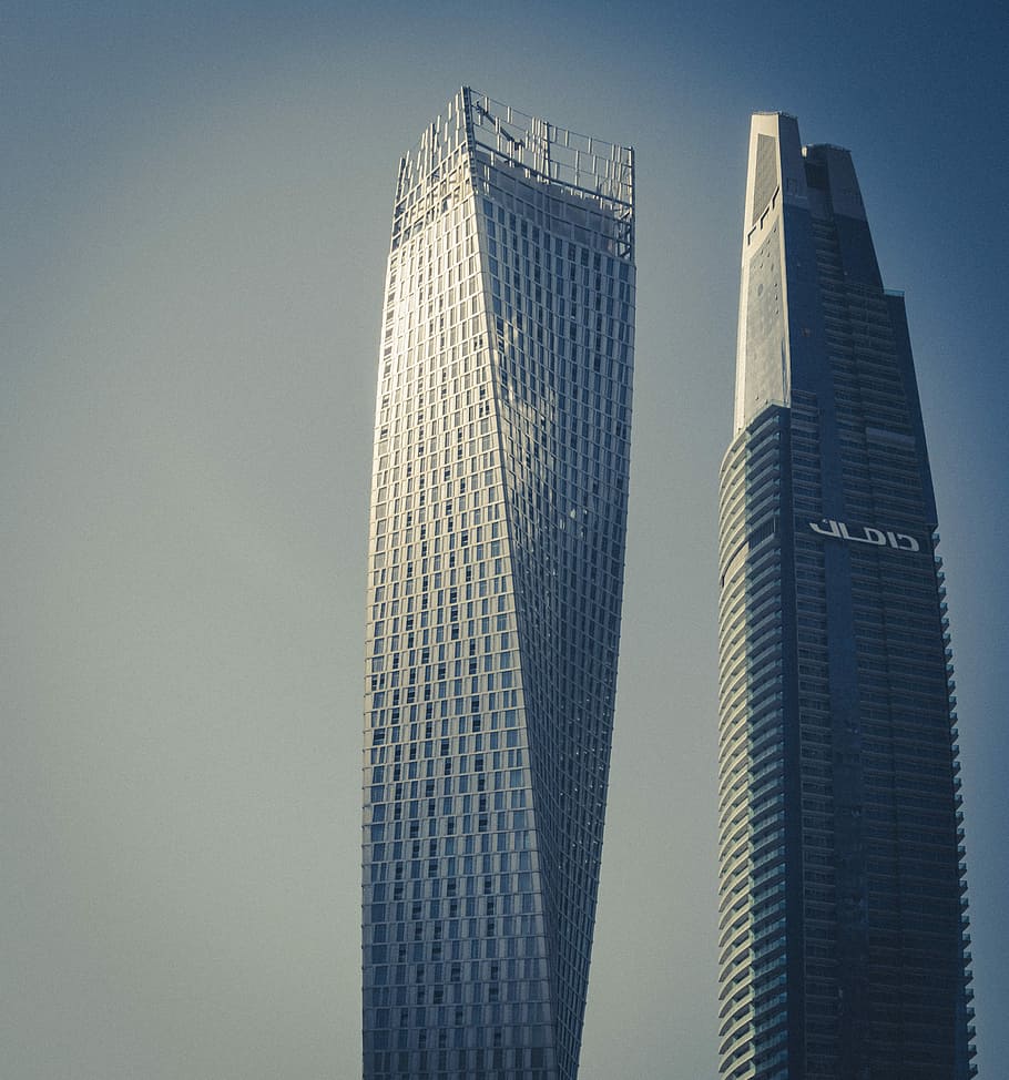 two high-rise buildings during daytime, dubai, the skyscraper, HD wallpaper