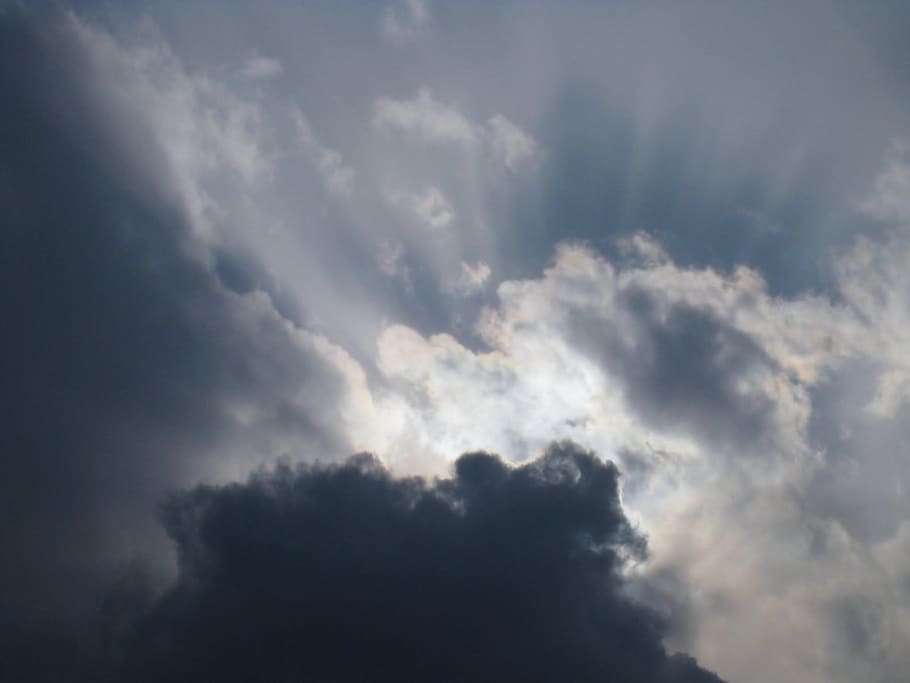 Cloud, Sun, Light, Black And White, sendai, miyagi prefecture HD wallpaper