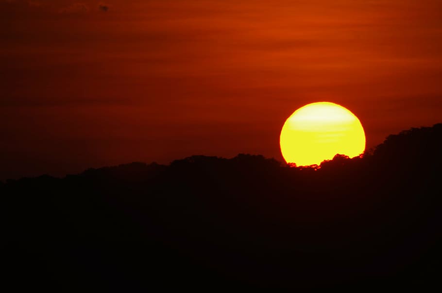 sunset, dusk, sky, beauty in nature, scenics - nature, silhouette HD wallpaper