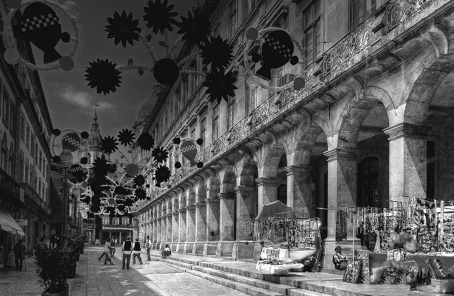 arcade, arcades, bows, support, columns, light, shadow, penumbra HD wallpaper