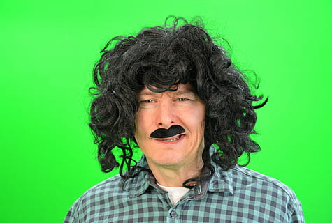 chroma key, greenbox, guy, schnaeuzer, bart, schnauzer, portrait HD wallpaper