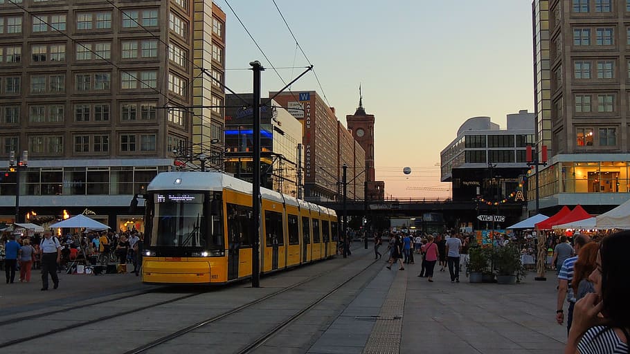 alexanderplatz, berlin, germany, tram, city, travel, architecture