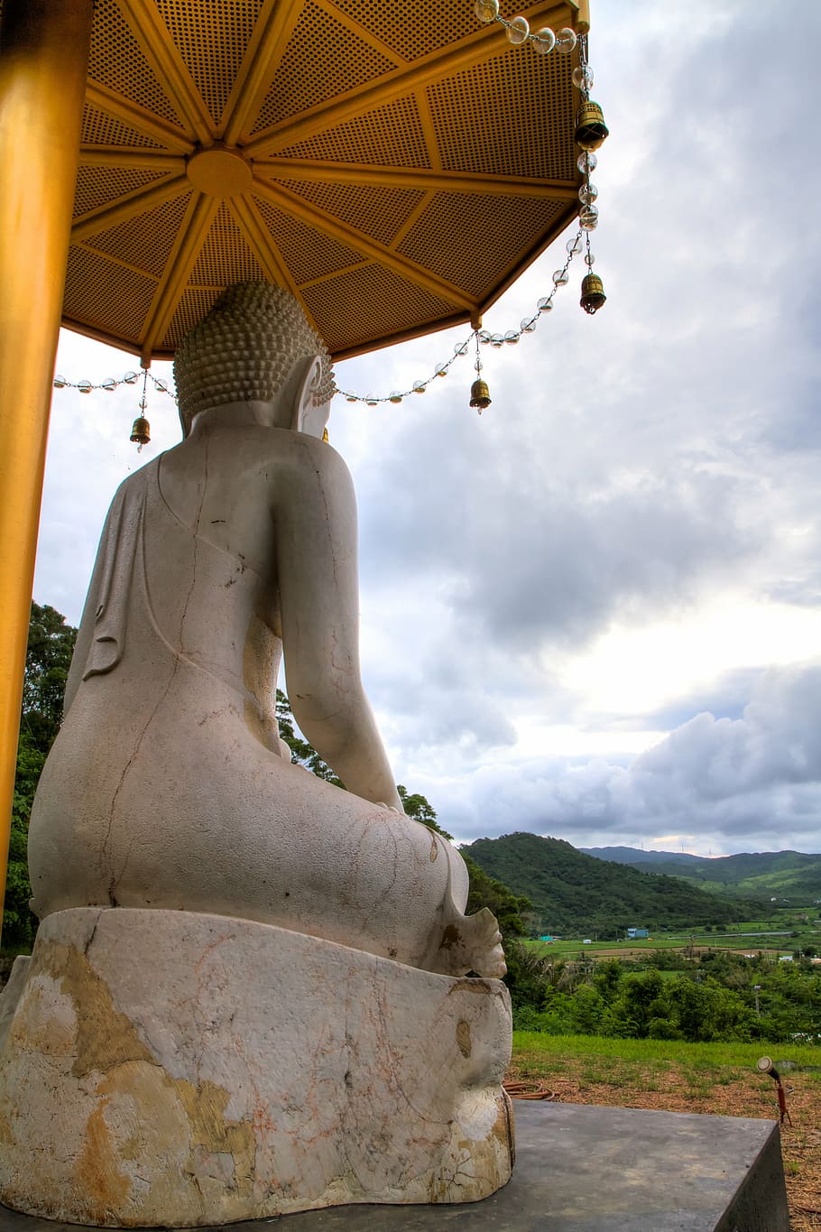 buddha statues, buddhism, artistic conception, cloud - sky HD wallpaper