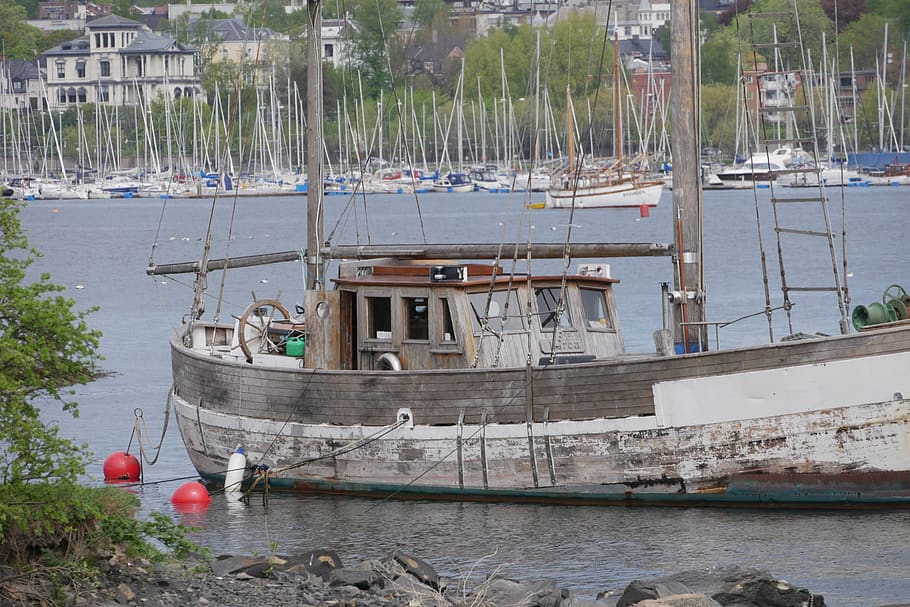 old, boat, summer, nautical vessel, water, transportation, mode of transportation HD wallpaper