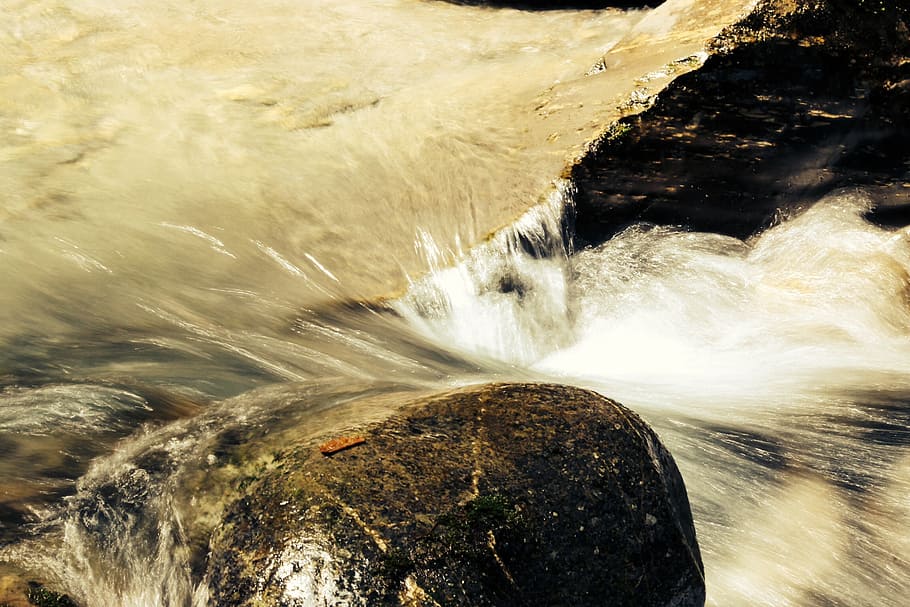 water, stone, river, nature, waters, waterfall, stream, outdoors HD wallpaper