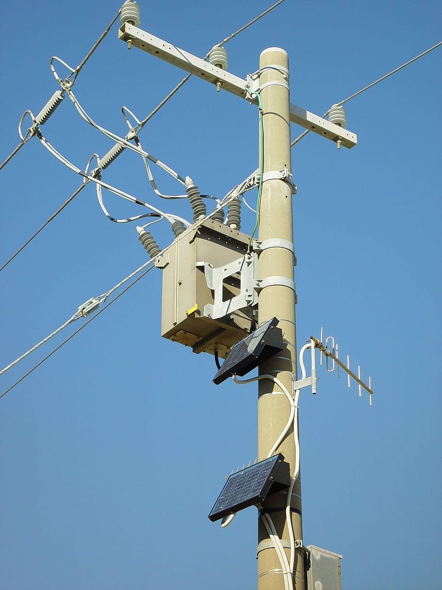 Panels, Solar, Pole, Power, Busy, devices, electronics, blue HD wallpaper