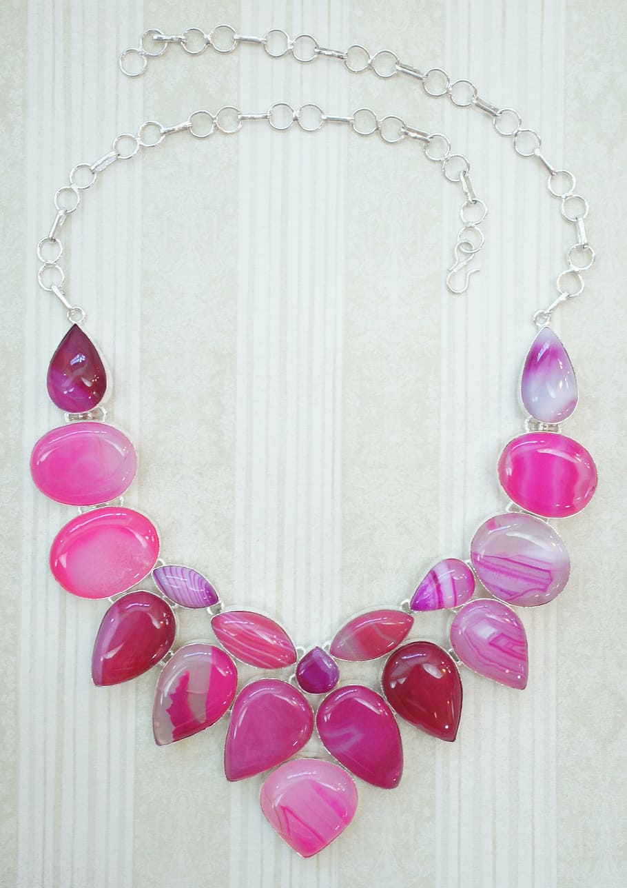 True Decadence chunky embellished heart pendant necklace in hot pink | ASOS