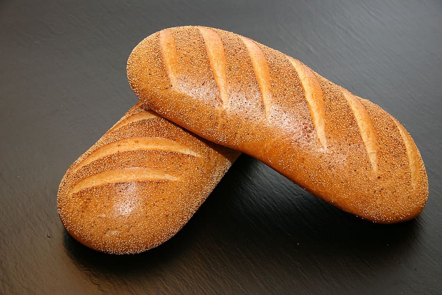 bread, food, breakfast, bakery, baguette, bun, close-up, delicious, HD wallpaper