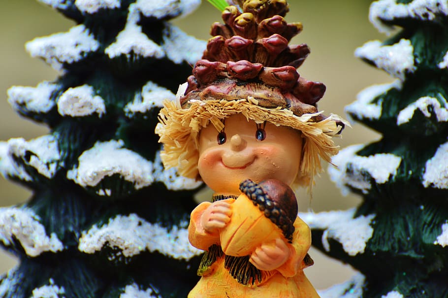 winter, imp, cute, sweet, figure, wintry, deco, christmas, decoration HD wallpaper