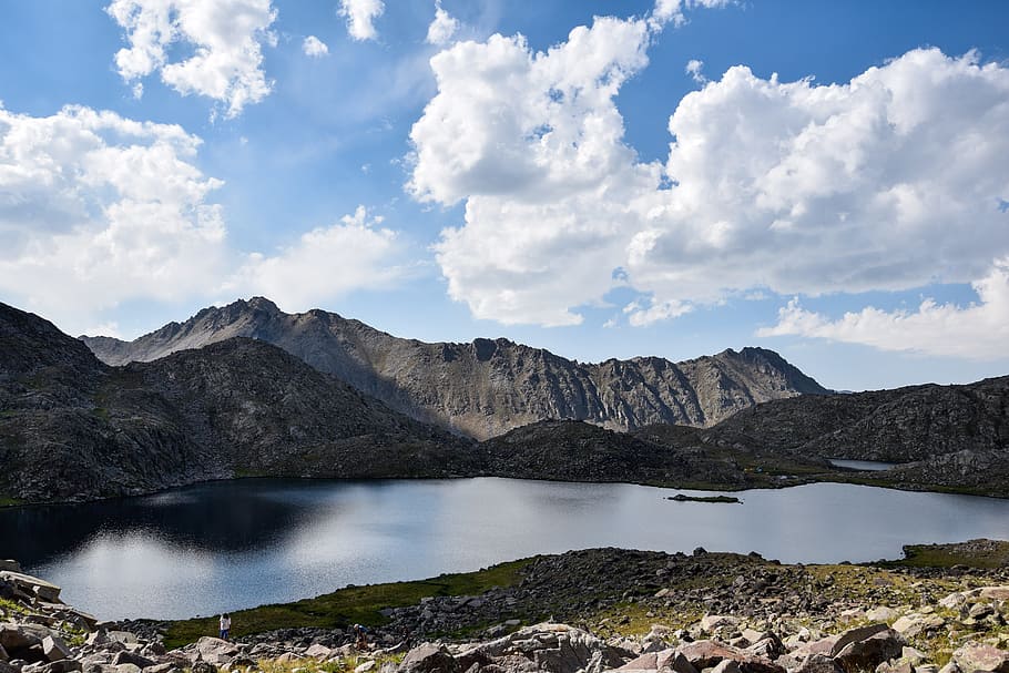 mountain, lake, landscape, sky, water, cloud - sky, scenics - nature HD wallpaper