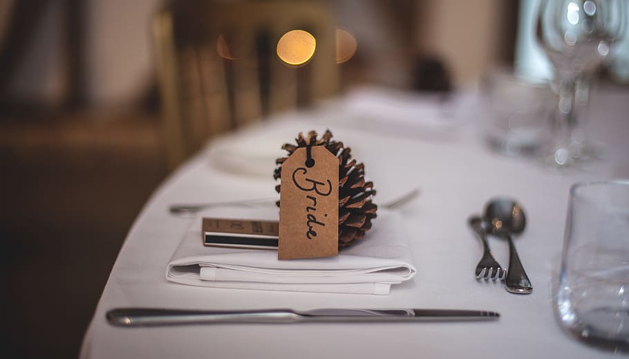 closeup photo of tableware set, events, wedding, venue, spread HD wallpaper