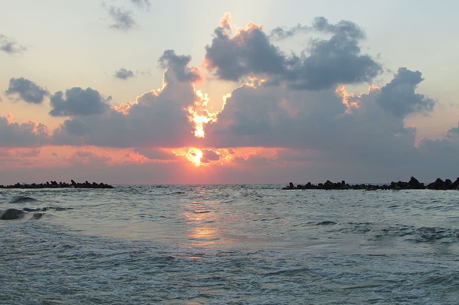 water, sea, sunset, summer, alexandria egypt, amirabdalatif