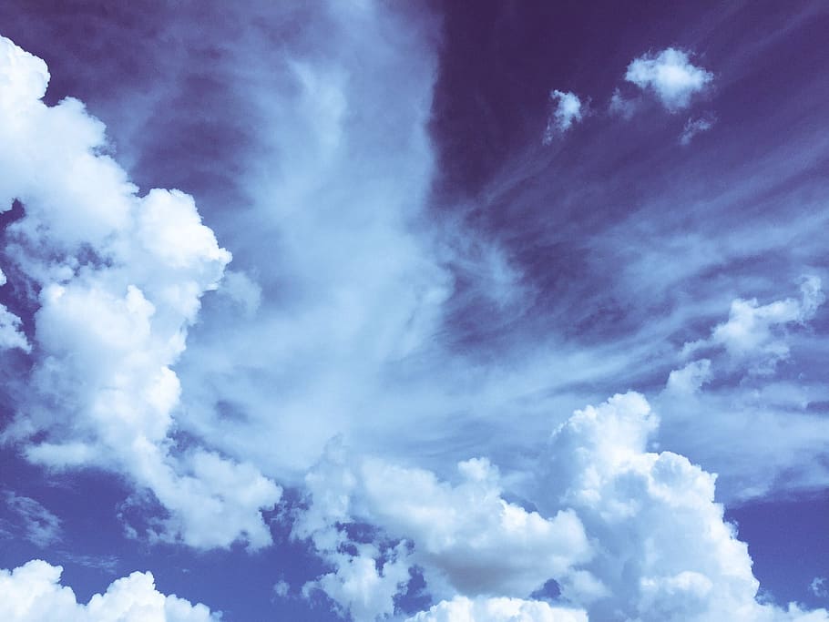 white clouds and blue sky, cirrus clouds, Jesus, nature, weather HD wallpaper