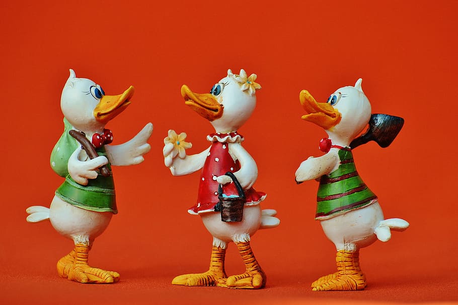 ducks, funny, group, cute, art stone, figure, plumage, bill HD wallpaper