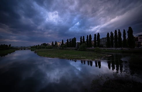 dawn, landscape, nature, sky, buildings, bulgaria, clouds, cloudy HD wallpaper