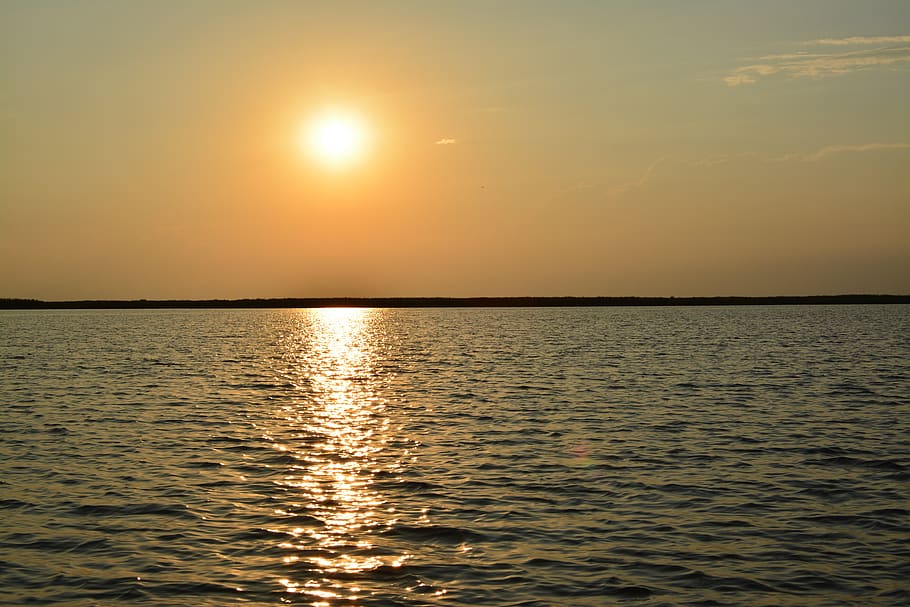 sunset, water, delta, sky, beauty in nature, sea, scenics - nature HD wallpaper