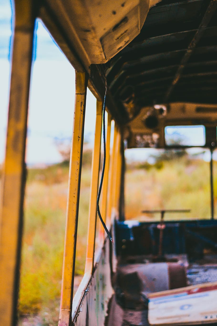 photo of bus interior, abandoned bus interior, exploring, rust HD wallpaper