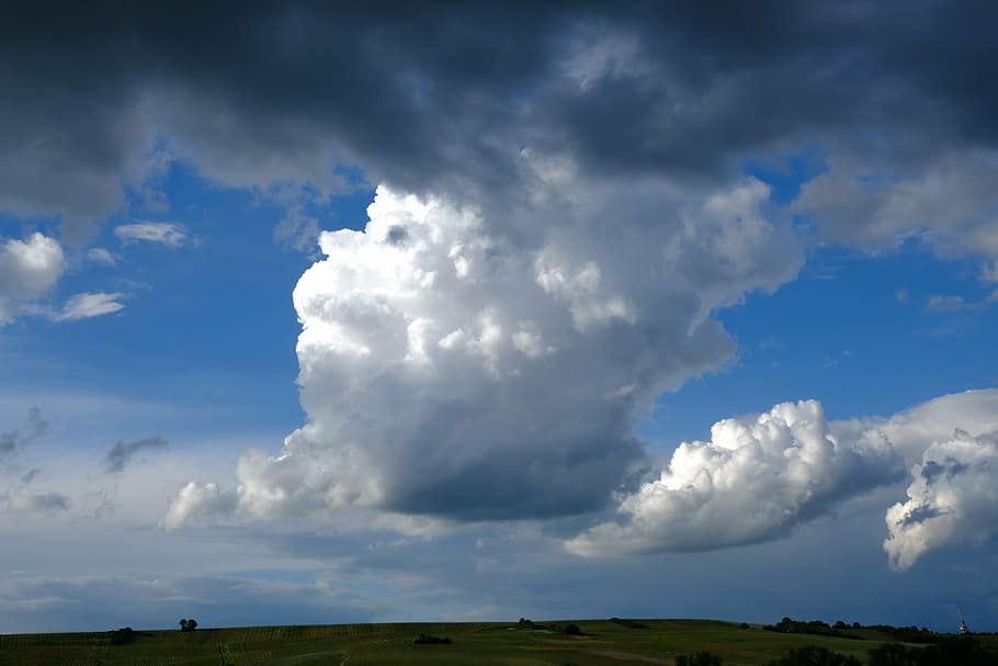 thundercloud, thunderstorm, clouds, weather, forward, nature HD wallpaper