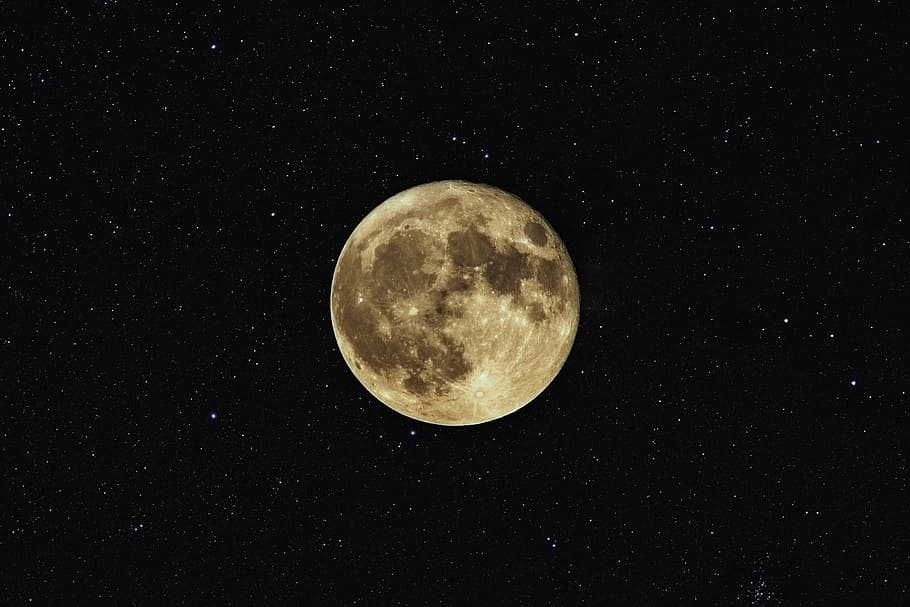 close up photography of moon, gray moon digital wallpaper, beige HD wallpaper