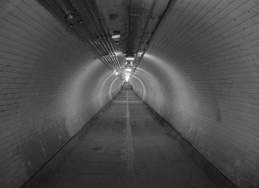 photography of tunnel with lighted light, Thames, Greenwich, Subway, HD wallpaper