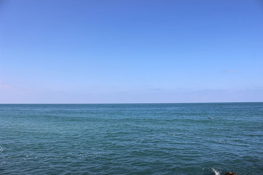 sea, blue, sky, summer, water, scenics - nature, horizon over water HD wallpaper