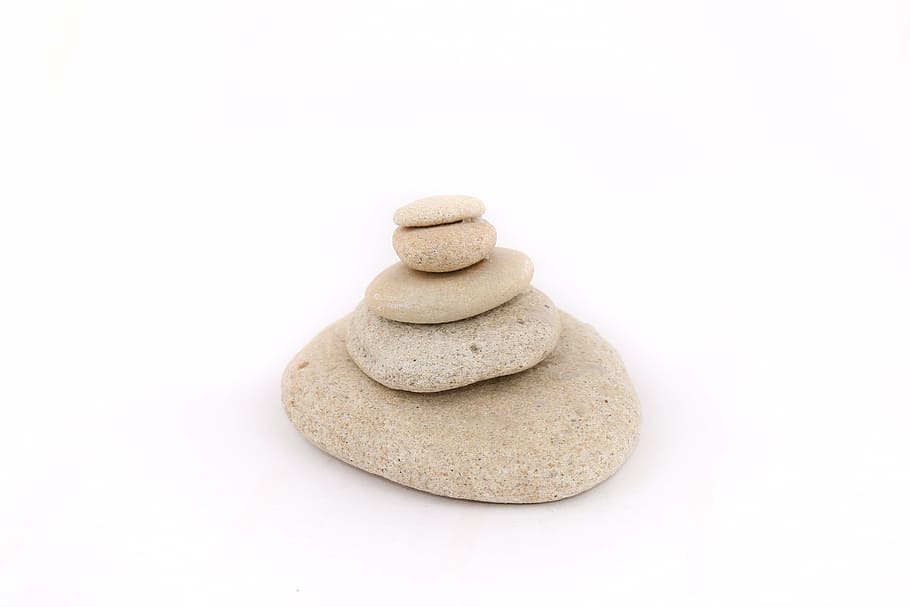 brown balancing stones, the stones, on a white background, zen, HD wallpaper
