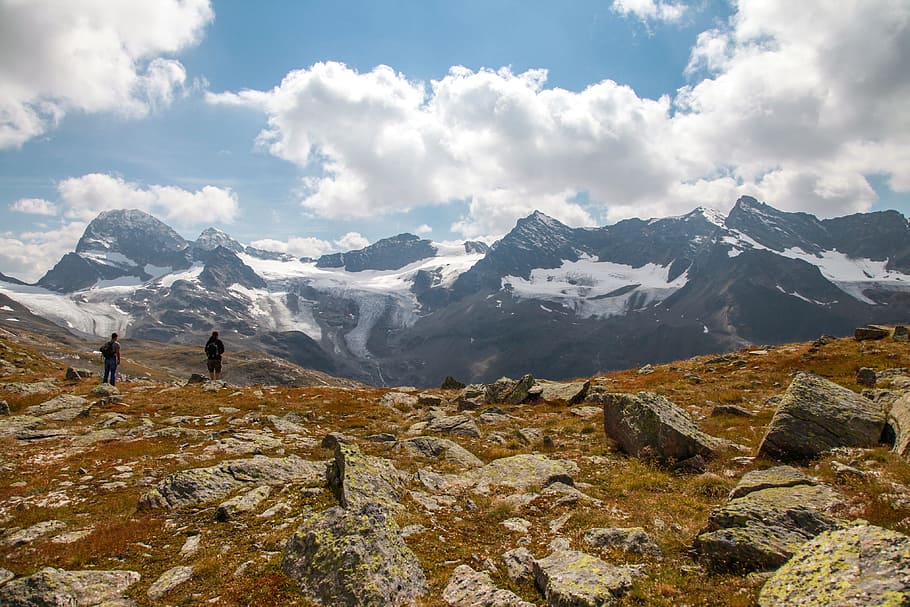 snow, landscape, people, clouds, adventure, mountain, outdoors HD wallpaper