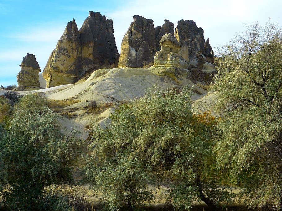 cappadocia, tufa, rock formations, turkey, landscape, sky, rock - object, HD wallpaper