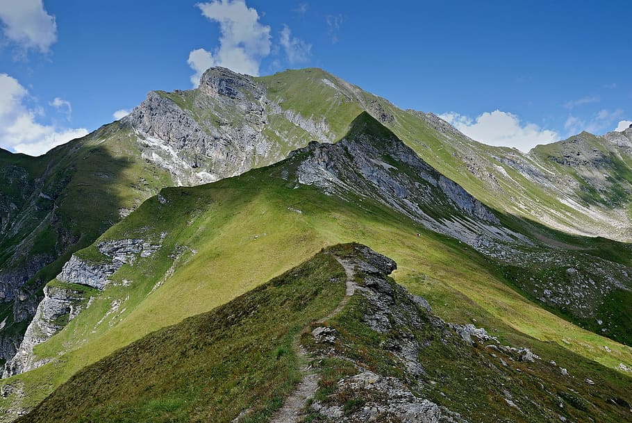 photo of green and gray mountain during cloudy daytime, austria HD wallpaper