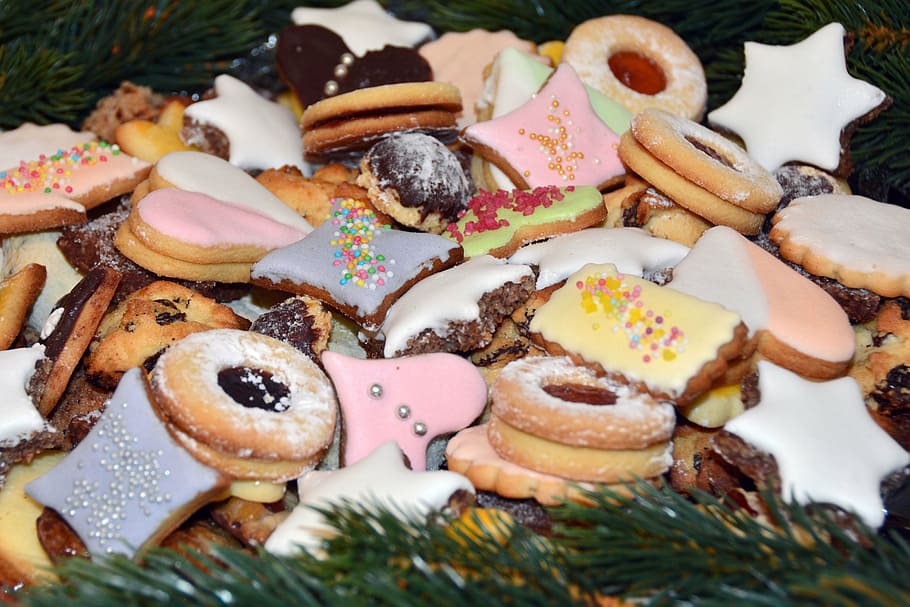 biscuit lot, christmas cookies, christmas biscuits, colorful, HD wallpaper