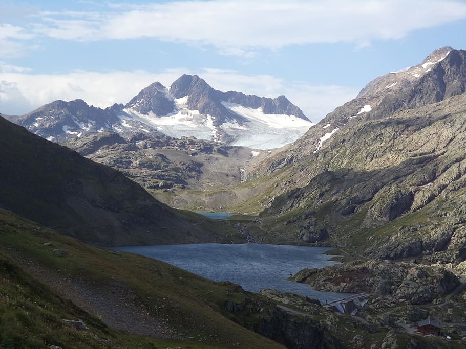 mountain, lake, glacier, beauty in nature, mountain range, scenics - nature HD wallpaper