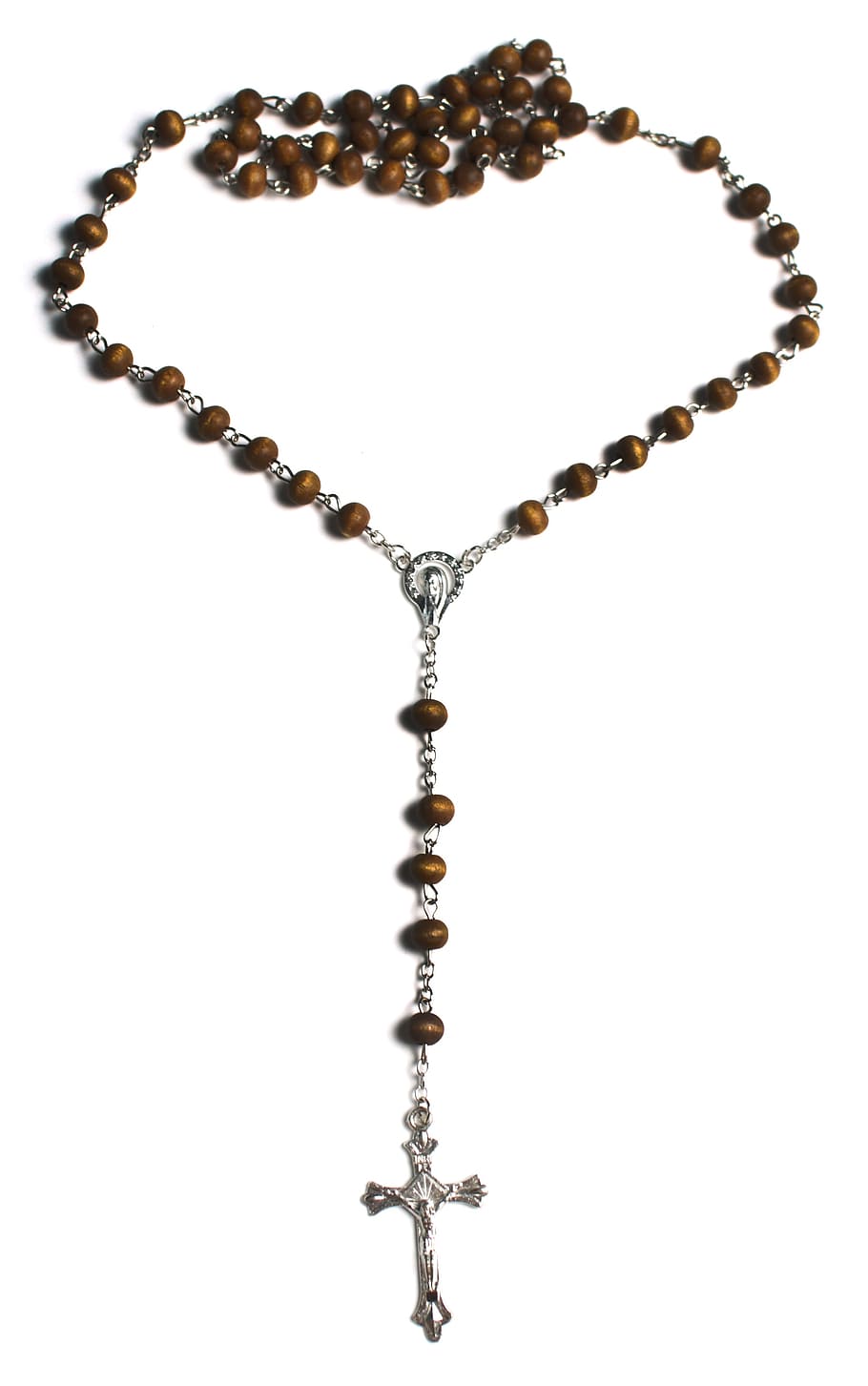 Wooden Rosary with Silver-tone Crucifix - Round Rose-shaped Light Wood –  Lumen Mundi
