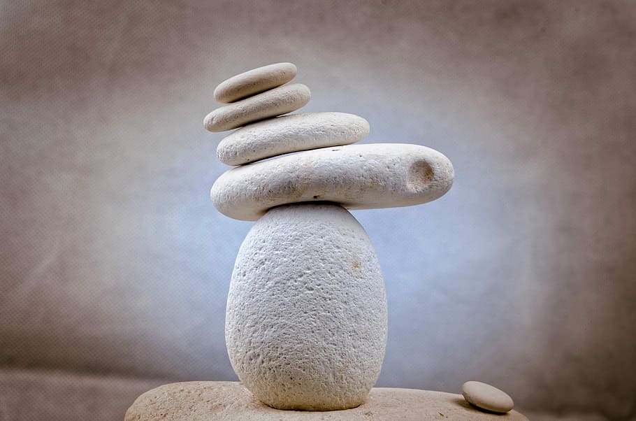 shallow focus photography of balance stones, white stones, zen HD wallpaper